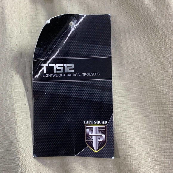 Tact Squad Pants Mens 54 x37 Khaki Ripstop Cargo Pockets Elastic Waist - Picture 4 of 15